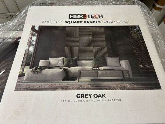 Akustikpanel 12stk (6 pakker) GREY OAK 52x52cm