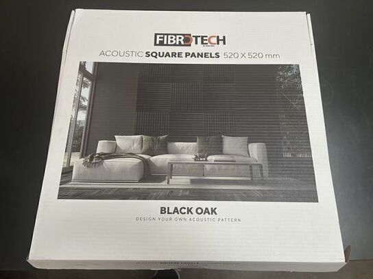 Akustikpanel 12stk (6 pakker) BLACK OAK 52x52cm