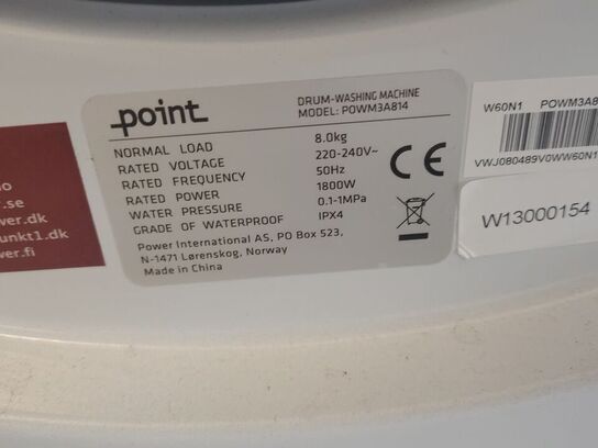 Vaskemaskine, ubrugt  POINT 