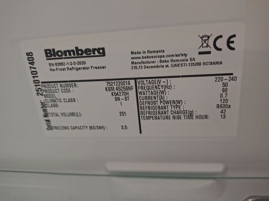 Køl/frys, Demo BLOMBERG
