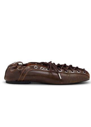 Eyelets Lace Up Ballerina Crinkle Oleatex GANNI Str.: 37