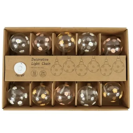 4 stk. lyskæde 10 led batteridrevet 320 cm assorteret(ubrugt)