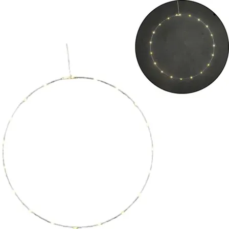 5 stk. cirkel m. led-belysning sølvfarvet batteridrevet 50 cm(ubrugt)