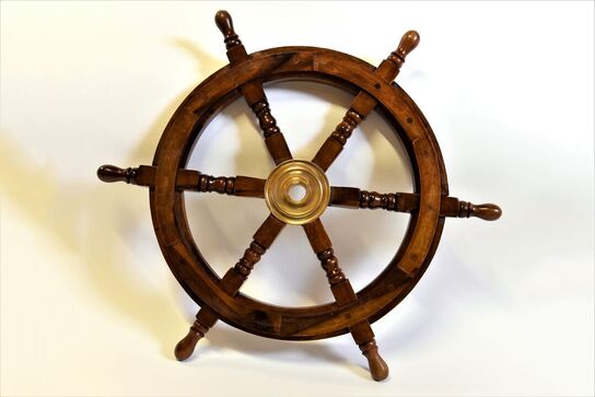 Maritimt Skibsrat Ø 60 cm - med trægreb ubrugt 