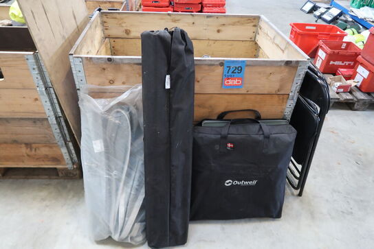 8 stk. Campingstole samt diverse campingudstyr 