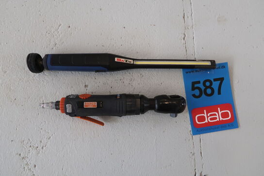 Bahco BP841 Trykluftsnøgle samy BaTo lampe 