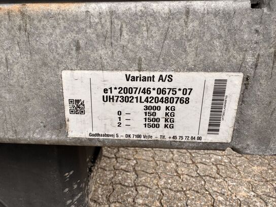 Variant ladtrailer 3021 L4 - 3000 kg.