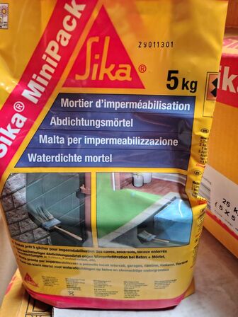 Palle med Sika vandtæt mørtel