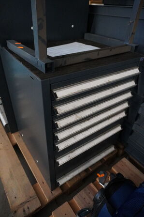 3 stk. Værktøjsreoler m. skuffer BLIKA