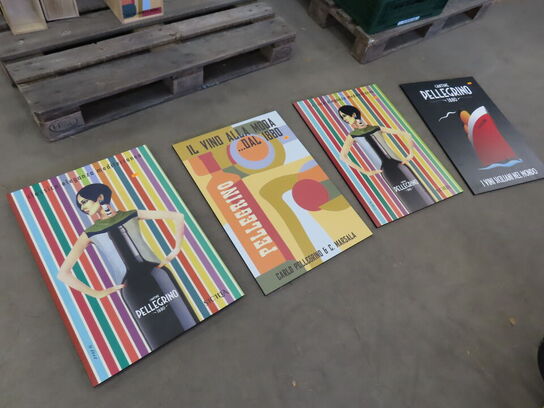 4 forskellige Pellegrino XL posters i kraftigt materiale