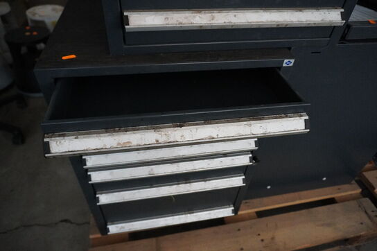 3 stk. Værktøjsreoler m. skuffer BLIKA