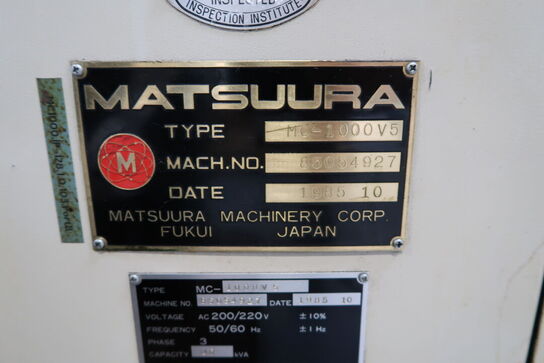 4-akset bearbejdningscenter MATSUURA MC-1000V