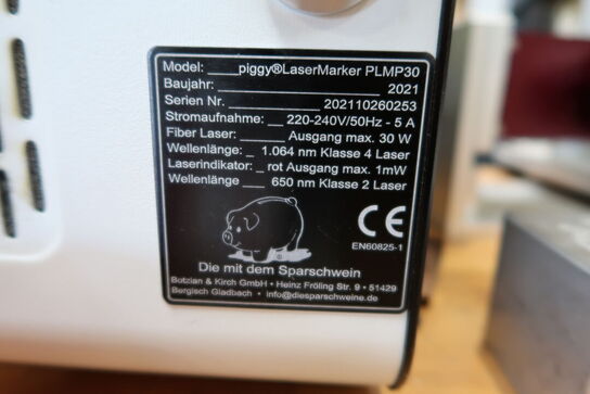 Laser markeringssystem PIGGY LASERMARKER PLMP30 med div. Tilbehør