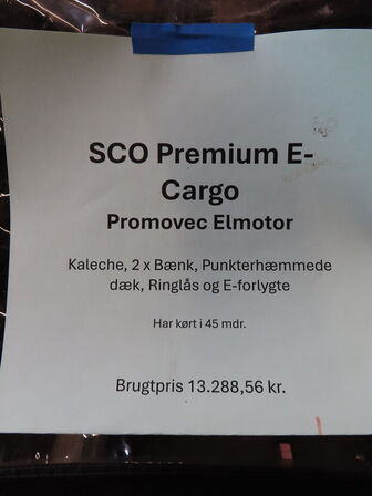 El. ladcykel, SCO Premium E-Cargo med sort kasse og kaleche