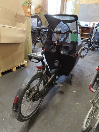 El. ladcykel, Urban Arrow m. Bosch elmotor, sort kasse og kaleche