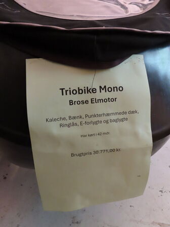 El. ladcykel, Triobike Mono med sort kasse og kaleche