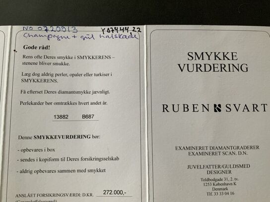 Halskæde -collie med 18 kt guld