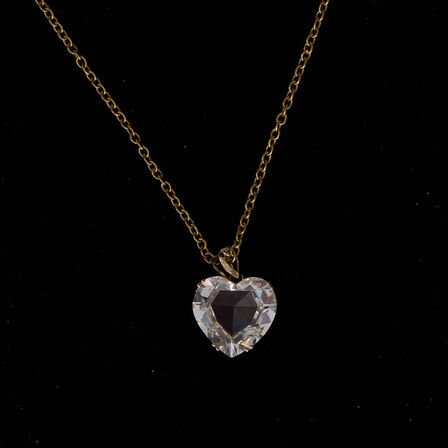 Halskæde i 18 kt guld med 18,56 lab -grown hjerte vedhæng