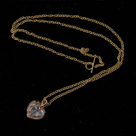 Halskæde i 18 kt guld med 18,56 lab -grown hjerte vedhæng