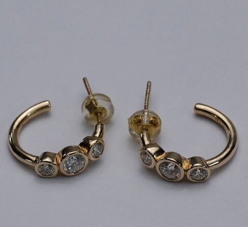 Hops øreringe i 14 kt med lab- grown diamanter