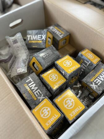 Flyttekasse m. Blandet ure JET SET/AXCENT/TIMEX
