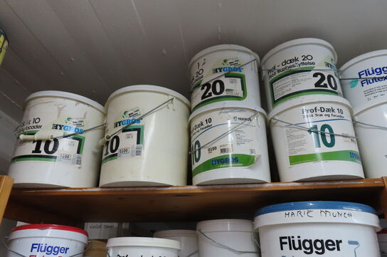 1 fag af diverse maling, kasser mv.