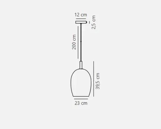 Nordlux uma 23 glas pendel røgfarvet(ubrugt)