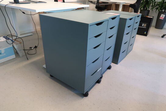 2 stk. Kontorkassetter på hjul