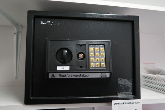 Pengeskab med kode og nøgle 