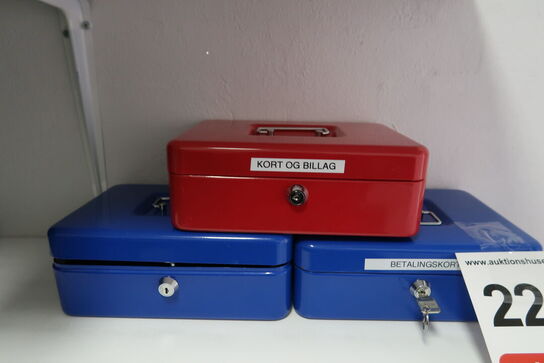 3 stk. Pengekasser