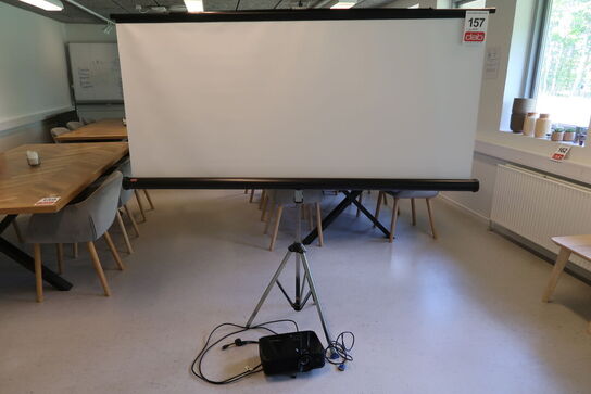 Projektor, Optoma VDHDGU + lærred på stativ 