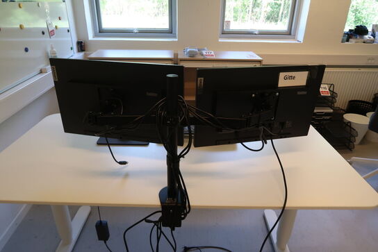2 stk. Lenovo ThinkVision T24i-2L 23,8" skærm (sort)