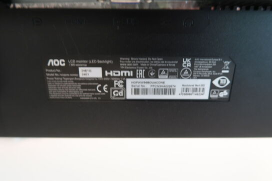 2 stk. Aoc 24E1Q 24" skærm 