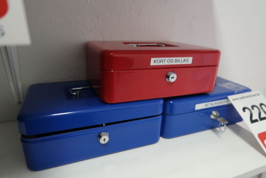 3 stk. Pengekasser
