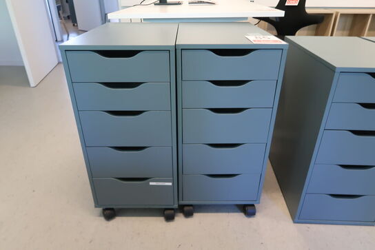 2 stk. Kontorkassetter på hjul