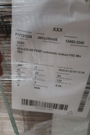 Palle m. papemballage 720 stk. 485x290x68 mm