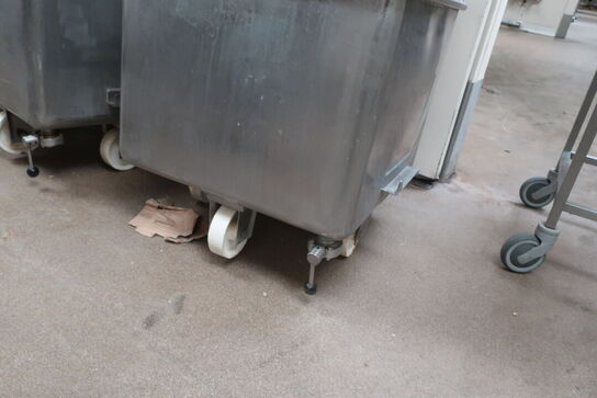 3 stk. rustfri kar på hjul