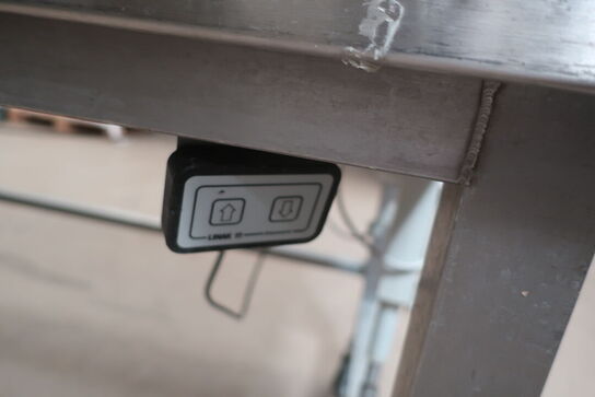 Elhæve/sænke arbejdsstation i rustfri stål  90x290cm