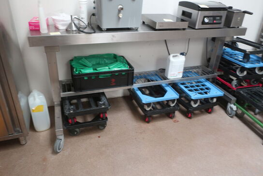 Elhæve/sænke SIBOLA arbejdsstation i rustfri stål 65x220 cm 