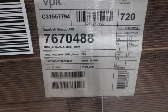 Palle m. papemballage 720 stk. 490x290x70x5 mm