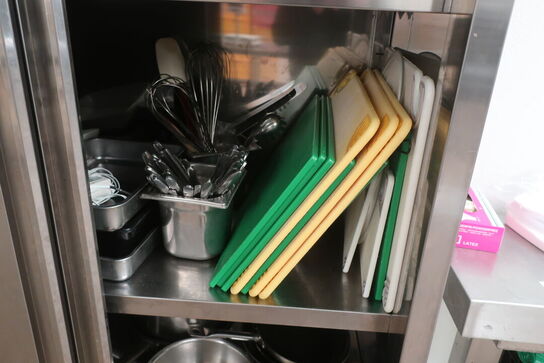 Skab i rustfri stål 60x120x174 cm inkl. indhold