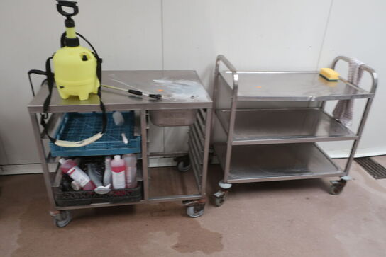 2 stk. rulleborde i rustfri stål