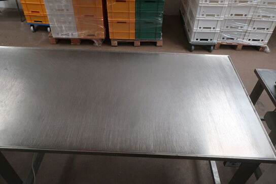 Elhæve/sænke arbejdsstation i rustfri stål  90x290cm