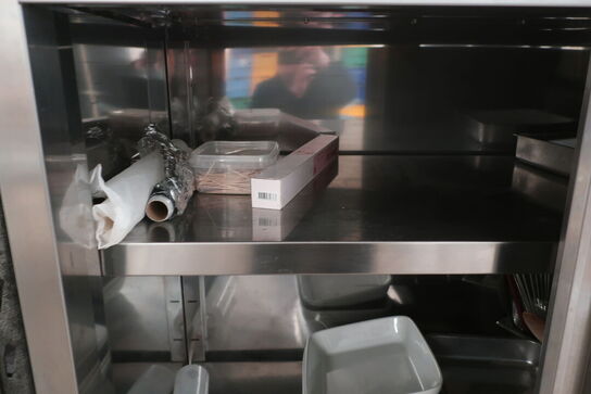 Skab i rustfri stål 60x120x174 cm inkl. indhold