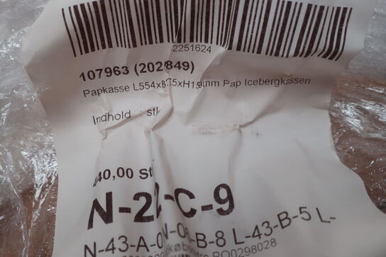 Palle m. papemballage 554x375x159 mm (antal ukendt)