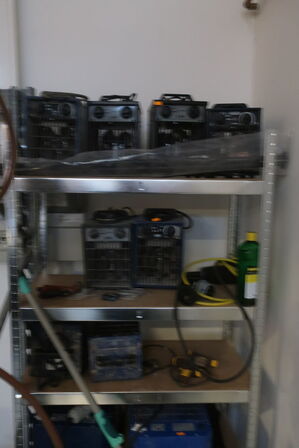 Varmeblæser, kabelrulle m.m.