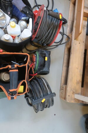 3 stk. kabelruller, taske m.m.