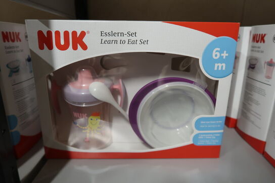 3 pk. NUK Spisesæt Lær-at-spise Lyserød/lilla 6+ mdr. 