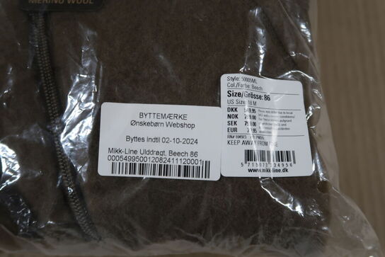 4 stk. Mikk-Line - Wool Baby Suit, 50005ML - Beech - Str. 80 til 92