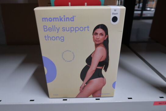 8 pk. Momkind Belly Support Thong 2-pak sort - Str. M